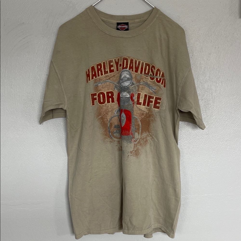 NWT Harley-Davidson Khaki Graphic Tee Large Daytona Beach For Life